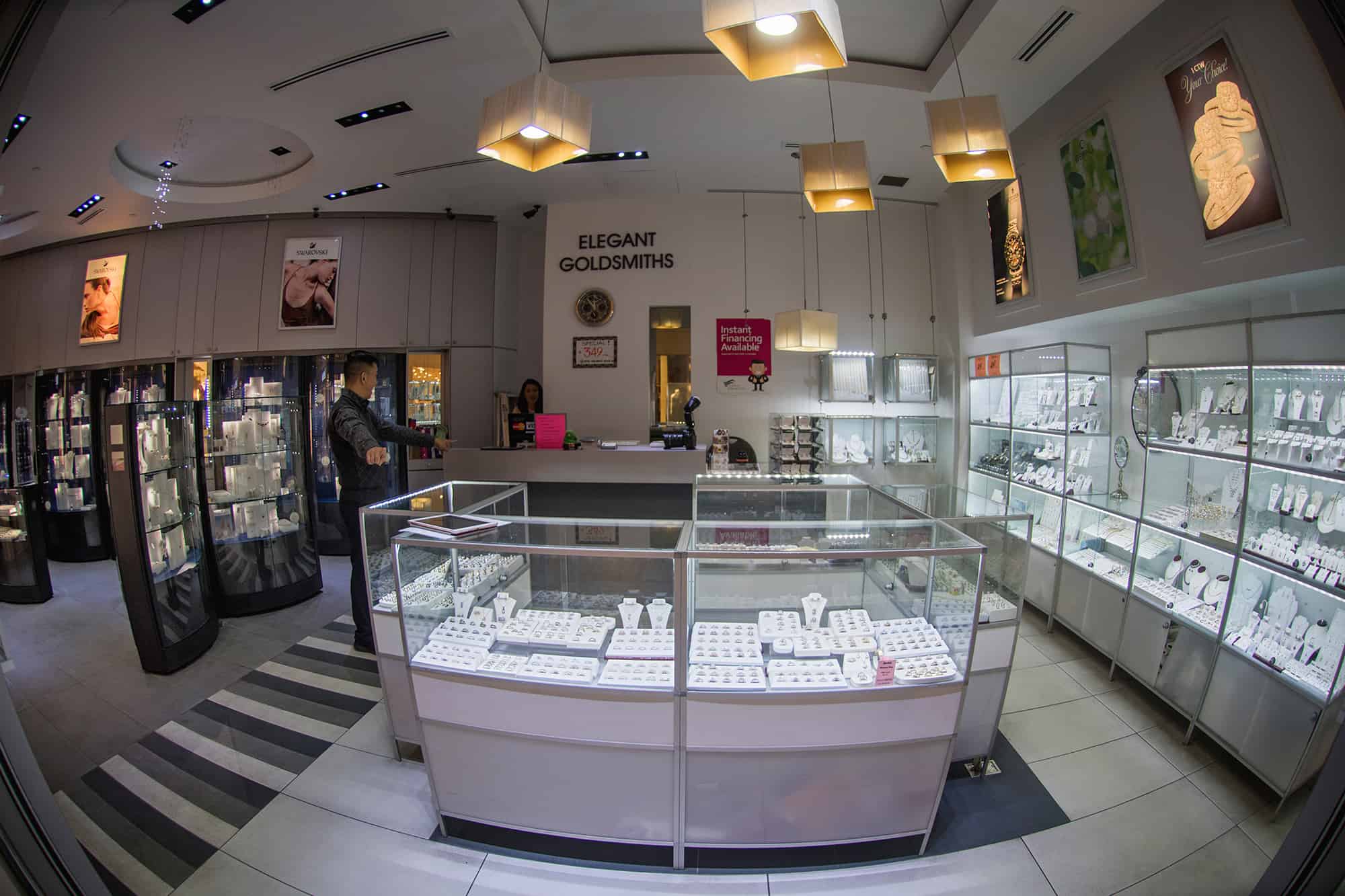 A diamond and gold jewelry store with a large selection of modern and ...